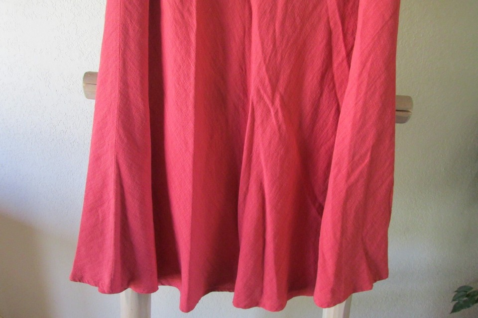 NEW EILEEN FISHER M MELON ITALIAN FABRIC CALF LENGTH A SHAPE SKIRT