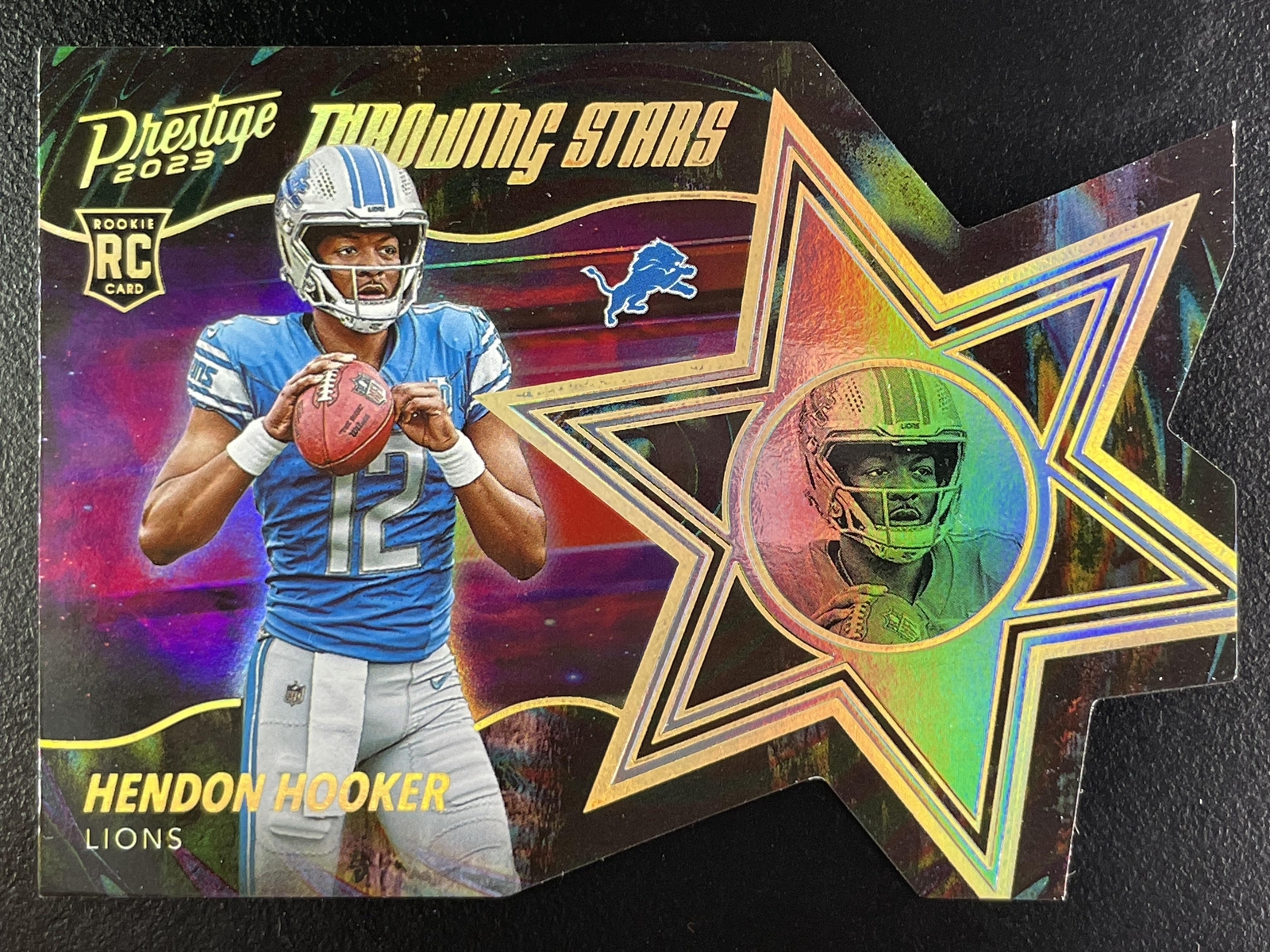 2023 Panini Prestige #TS-20 Hendon Hooker Throwing Stars Die Cut RC Lions