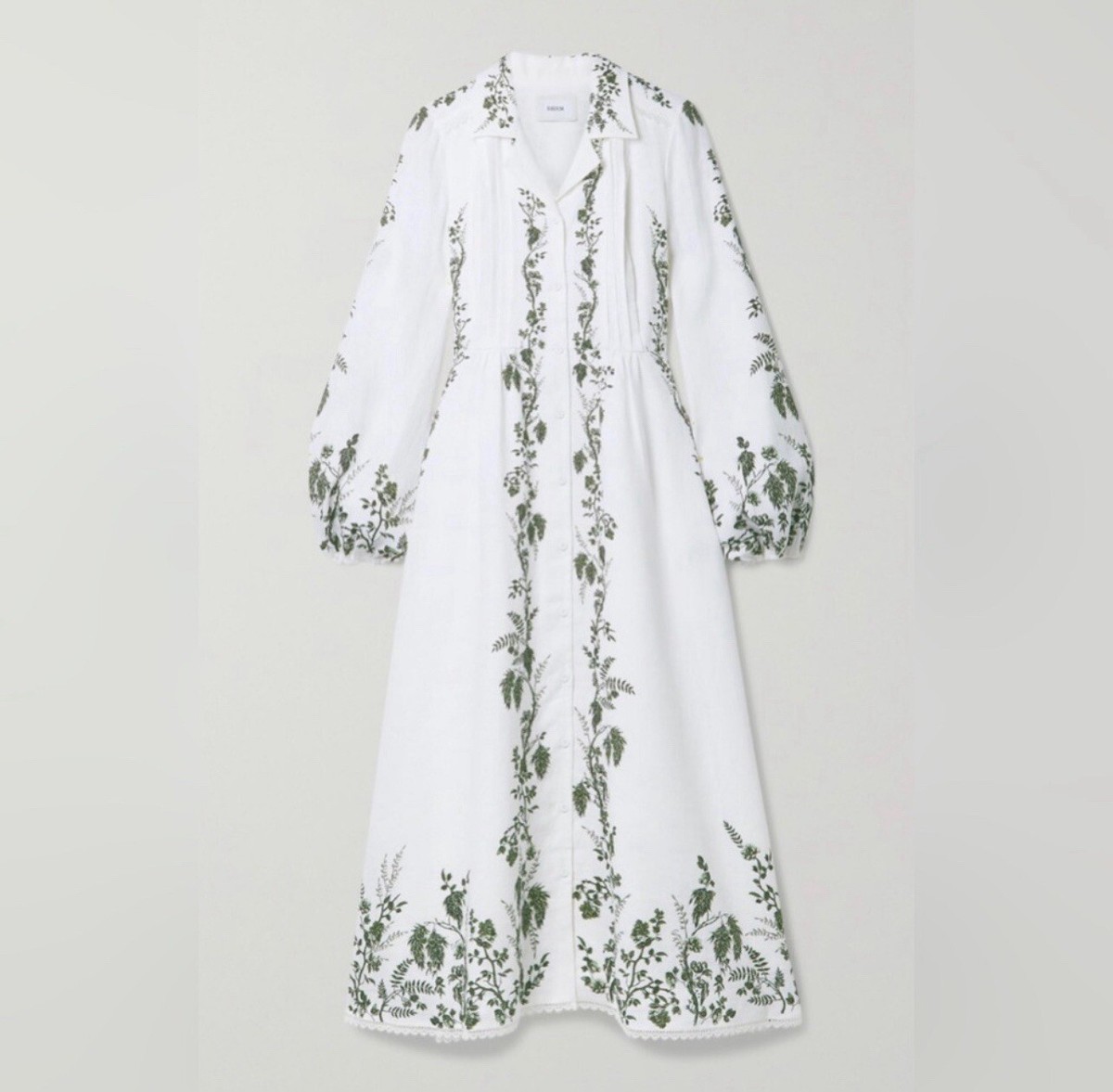 Erdem Women's White Kendrick Pintucked Floral-print Linen