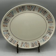 Taylor Smith Taylorstone Cathay Vtge MCM Atomic Starburst Oval Serving Platter