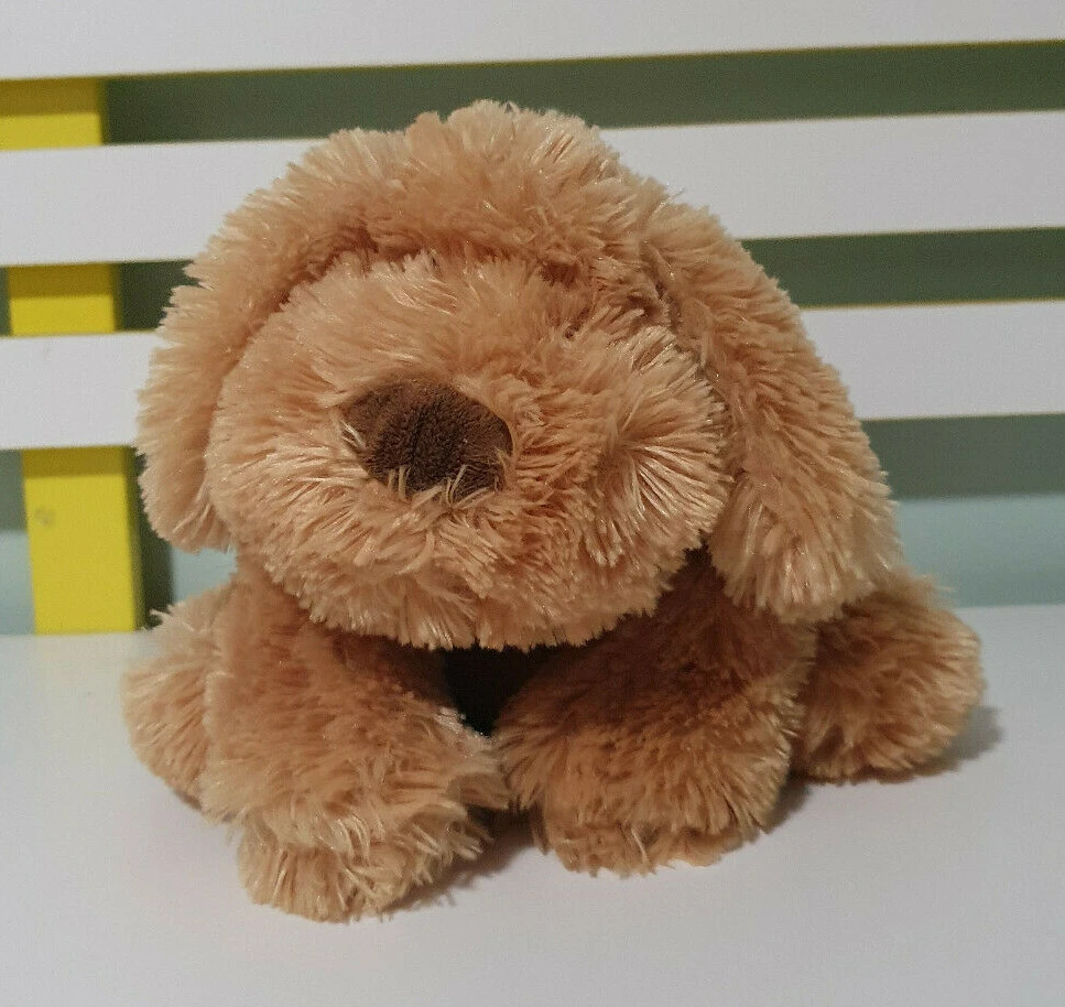DOG PLUSH TOY FILLED WITH BEANS STUFFED ANIMAL GOLDEN RETRIEVER KORIMCO 18CM
