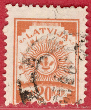 LATVIA LETTLAND 20 Kop. 1920-21 Sc. 78 USED ERROR 6438