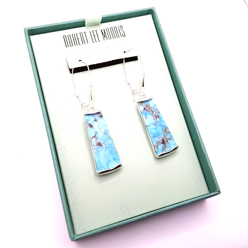Robert Lee Morris RLM SoHo Silver Tone/Turquoise Geometric Dangle/Drop Earring - Picture 4 of 5