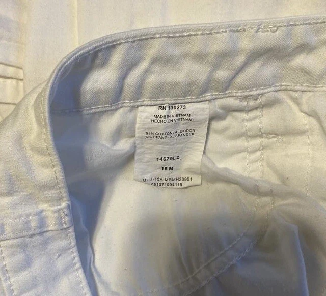 Pantalones cortos de mezclilla elásticos Bermudas blancas para mujer Riders by Lee talla 16 M Foto 3 de 3