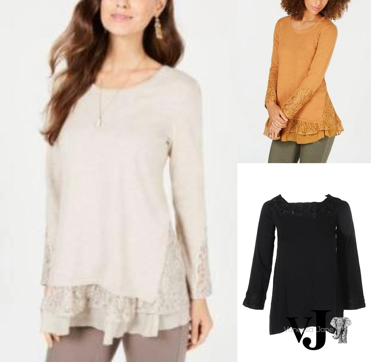 Lace sweater tunic clearance