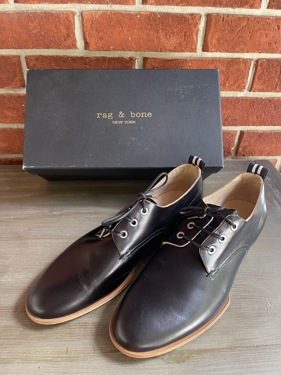 rag & bone Black Leather Derby Shoes Rag & Bone Patent Leather Oxfords - Black Flats, Shoes  main image 4