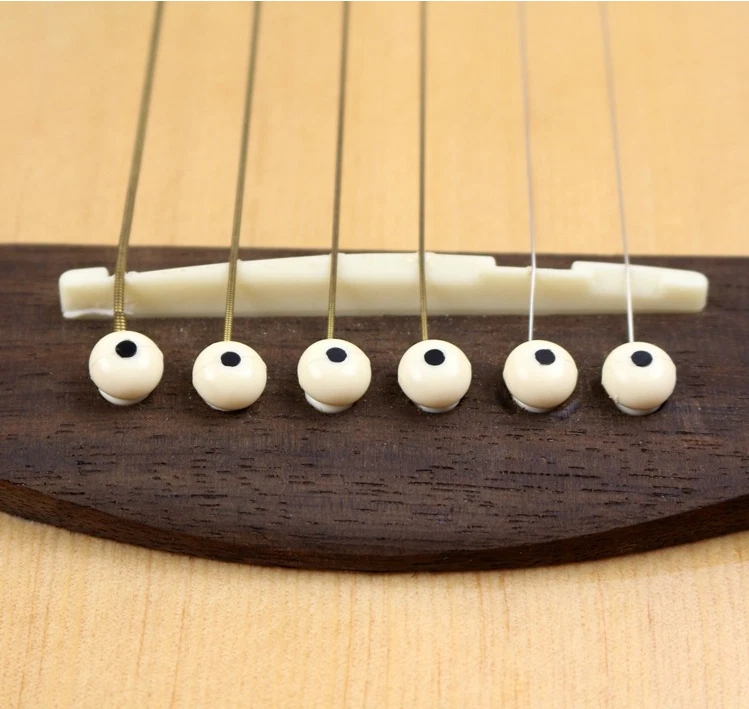 Pack of 6 Ivory Acoustic Guitar Bridge Pins String End Peg Fasten