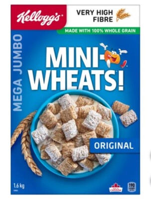 Kellogg's Mini-Wheats Cereal Jumbo Size 1.3kg/2.9lbs