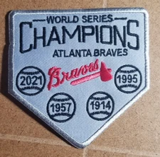 Atlanta Braves World Series Championships Patch approx 3.5x3.5"
