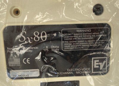 Pair of 2 White EV Electro-Voice SX80 indoor/outdoor Speakers