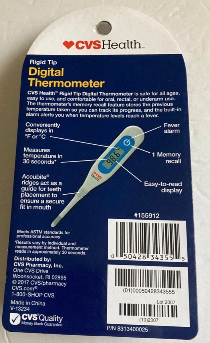 CVS HEALTH RIGID Tip Digital Thermometer With 30 Second, 45 OFF