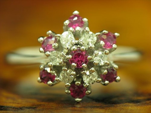 14kt 585 White Gold Ring With 0,38ct Spinel & 0,15ct Diamond/2,5g/ Rg 53,5 - 第 1/6 張圖片