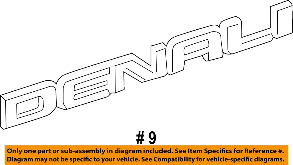 Placa de identificación con emblema de guardabarros GMC GM OEM 14-16 Sierra 1500 20930232 Foto 2 de 2