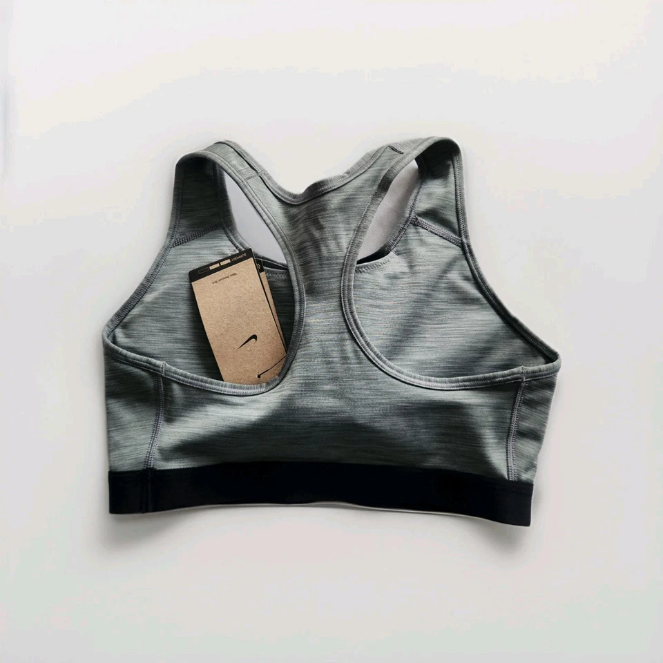 NEW! NIKE [M] Women's DRI-FIT Padded Sports/Yoga Bra-Heather Grey BV3902-084 - Image 2 of 3