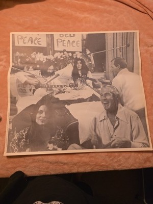Original Vintage Week In Bed Peace Protest Poster Frank Kay 1969 23x25