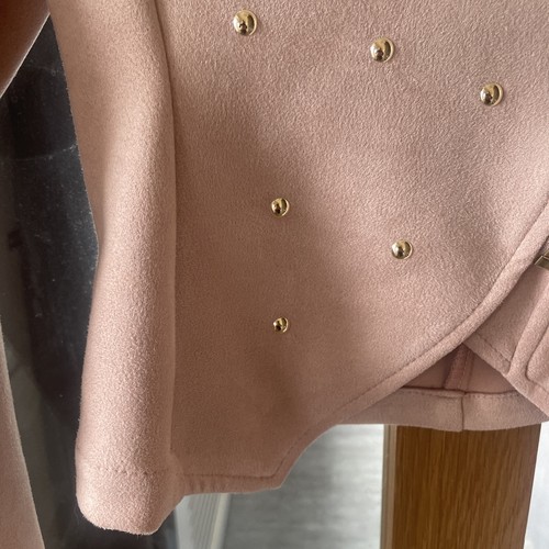 Giacca Blazer Rinascimento Rosa Rosa Cropped Taglia XS Made In Italy Ecopelle Scamosciata - Foto 7 di 14