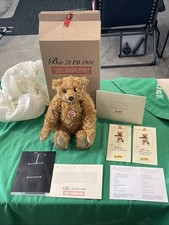 Steiff 28 PB 1904 17.5" Light Brown Mohair Stuffed Bear w/Box/  COA Very Nice