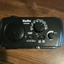 Kaito KA332W AM/FM NOAA Weather Alert Radio USB Flashlight Headphone Jack Black