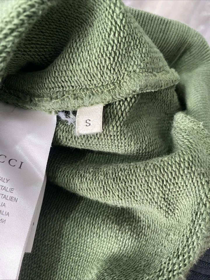 Sudadera con Capucha Gucci Verde con Raya G Reflectante Entrelazada Foto 3 de 4