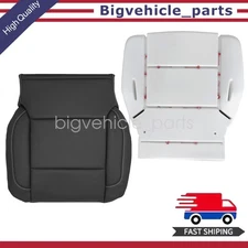 For 15-19 Chevy Silverado Driver Bottom Seat Cover Perforated Black W/ Foam Pad