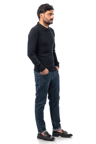 Polo Uomo Invernale Maglia Manica Lunga Maglione Slim Sottogiacca Bottoni VEQUE - Foto 24 di 36