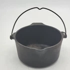 Vintage GRISWOLD Cast Iron Deep Patty Bowl #72 Wire Bail Handle  Erie, PA