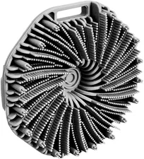 Silicone body scrubber gentle exfoliating handheld shower brush grey