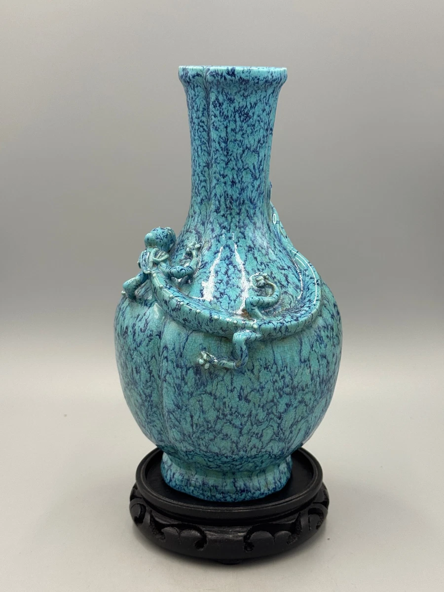 蓝色中国古董花瓶| eBay