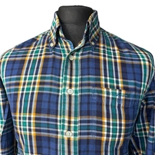 GANT Shirt Mens MEDIUM (42") Long Sleeve Blue and Green Check