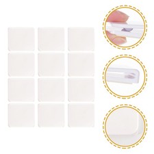 12 Pcs White ABS Shower Curtain Holders Splash Proof Clips Self Adhesive