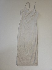 Slip Midi Dress with Cowl Neck in Light Taupe By Windsor Size XS