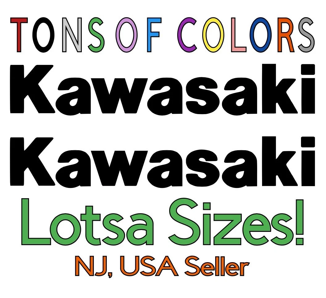 Kawasaki Racing Vinyl Decal Sticker – Many Sizes & Colors, Glossy Finish, FREE Shipping