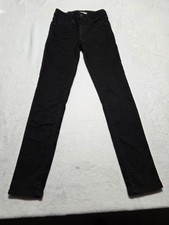 Levis 721 Jeans Women's Tag Size 26x30 Black Skinny High Rise Zip Pockets