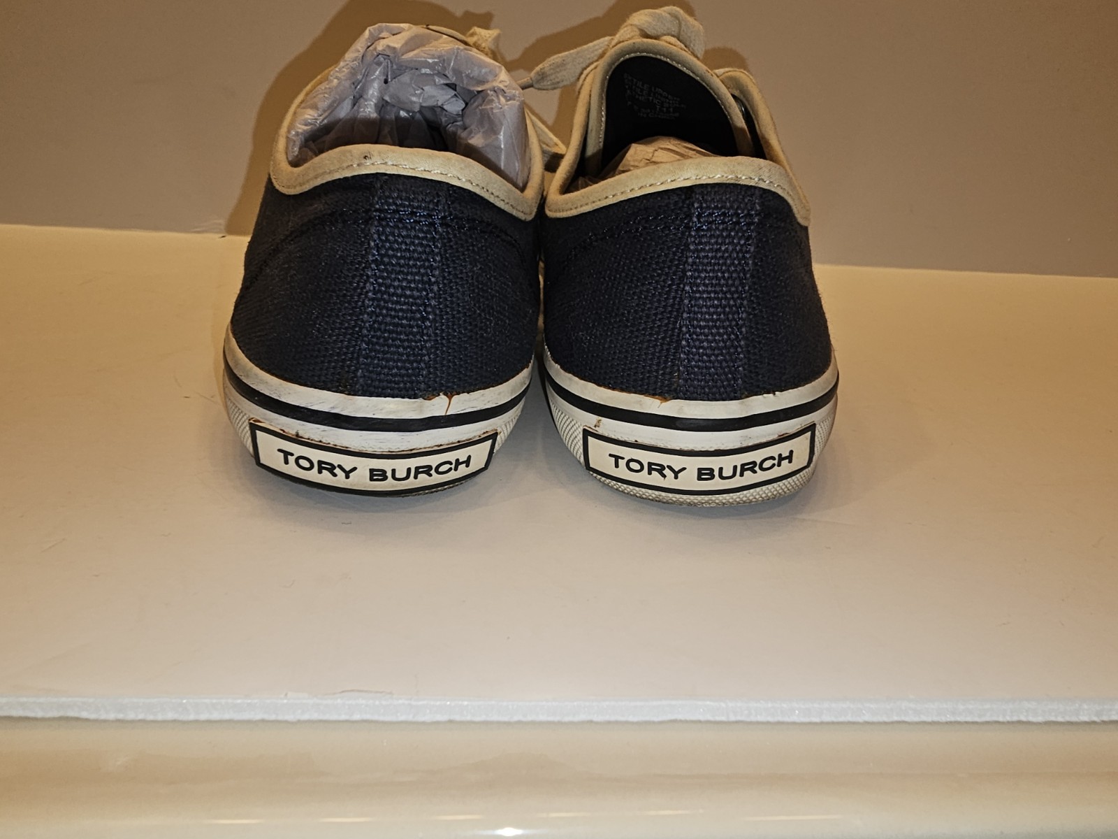 Tory Burch Clasdic Sneakers  Navy Blue And White Size 8M thumbnail 5