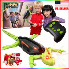 RC Lizard Wall Climbing Kids Toy LED Eyes Remote Control Chameleon Plaything US