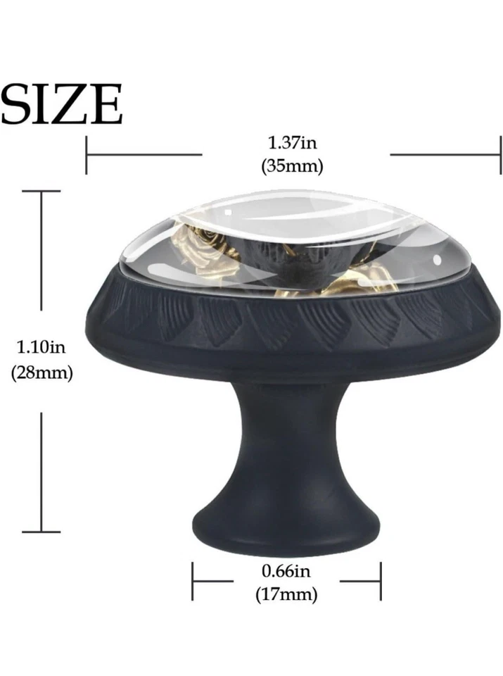 优雅的黑色骷髅门把手带金色玫瑰。 包括硬件。 — 第 3/4 张图片