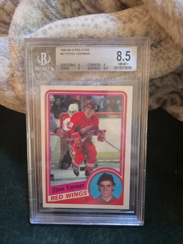 1984-85 O-Pee-Chee #67 Steve Yzerman Red Wings HOF RC BGS 8.5 NM-Mt+ (two 9s)