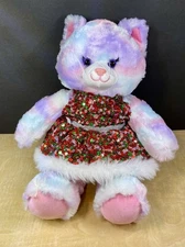 2021 Build A Bear Workshop BAB Pastel Tie Dye Swirl Kitty Cat Plush with Dress