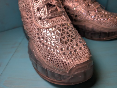 Anthony Wang Chunky Clear Sole Size 6 Shiny Silver Bling high Heels Disco Ball - Picture 3 of 17