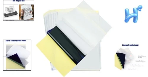 Tattoo Transfer Paper 50 Sheets Stencil A4 Size Professional Durable Supply Kit image 2