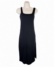 Abercrombie & Fitch Women's S Black Ribbed Knit Bodycon Midi Dress Square Neck
