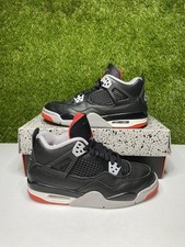 Air Jordan 4 Bred Reimagined Retro Size 5.5y GS Black Sneakers 2024 FQ8213-006