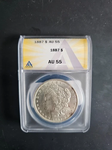 1887 $1 ANACS AU 55  Morgan Silver Dollar