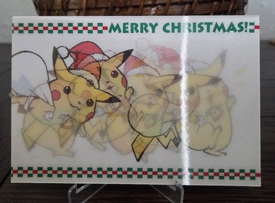 Pokemon Vintage Tomy Pikachu Lenticular Christmas Card