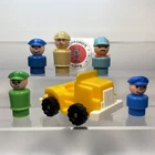 Vintage Fisher Price Little People Plastic Figure Lot 6 Construction Conductor