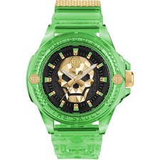 Mens Wristwatch PHILIPP PLEIN THE SKULL PWWAA0924 Silicone Green Black