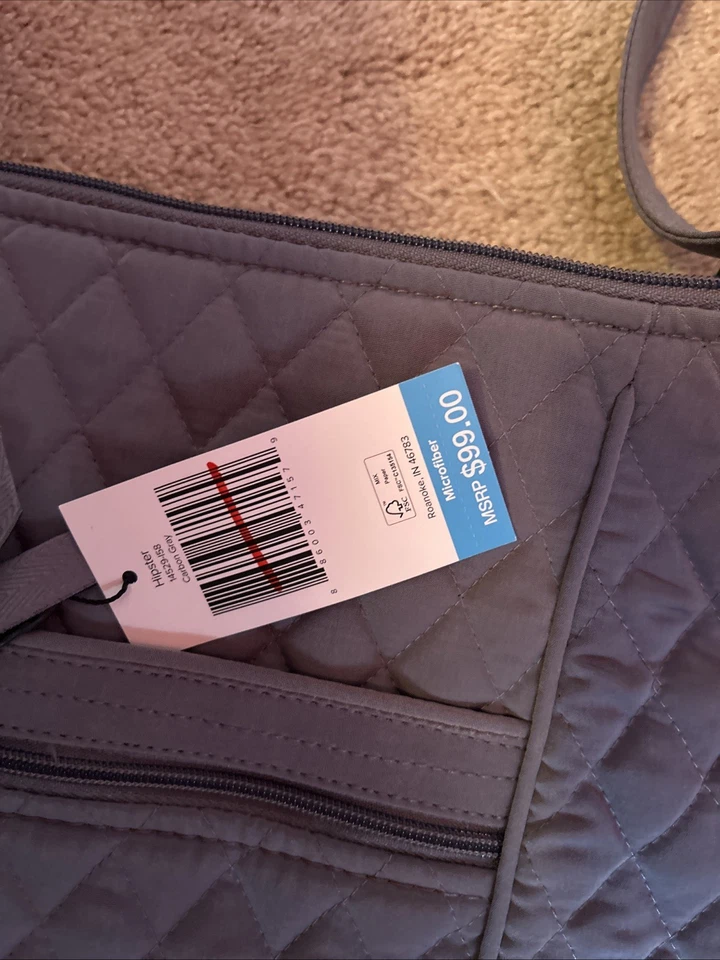 Bolso Bandolera Vera Bradley Microfibra Hipster Gris Carbono Nuevo con Etiquetas Foto 2 de 4