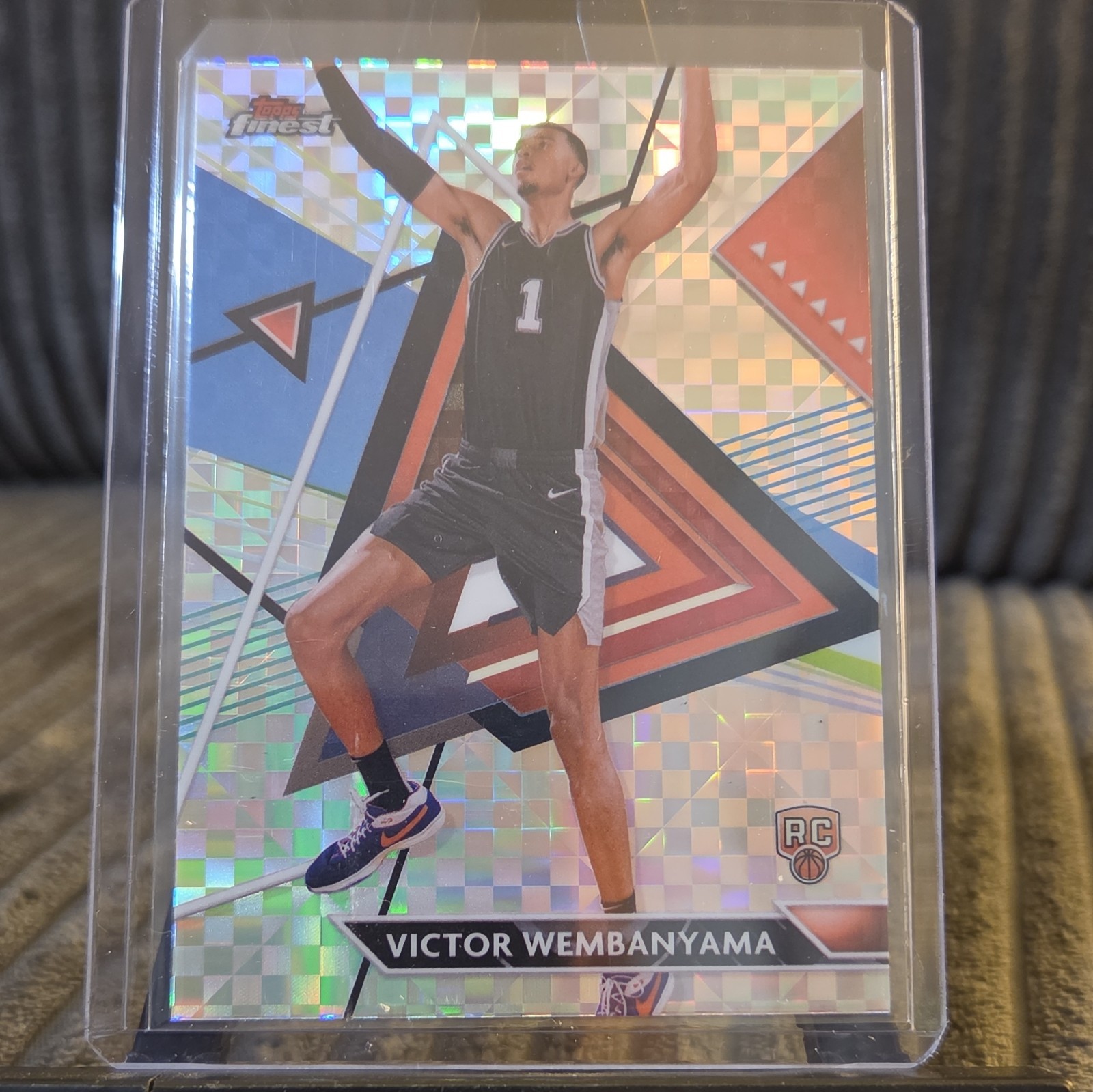 Topps 2023-24 Finest Checkerboard Rookie Uncommon Victor Wembanyama #197 Spurs