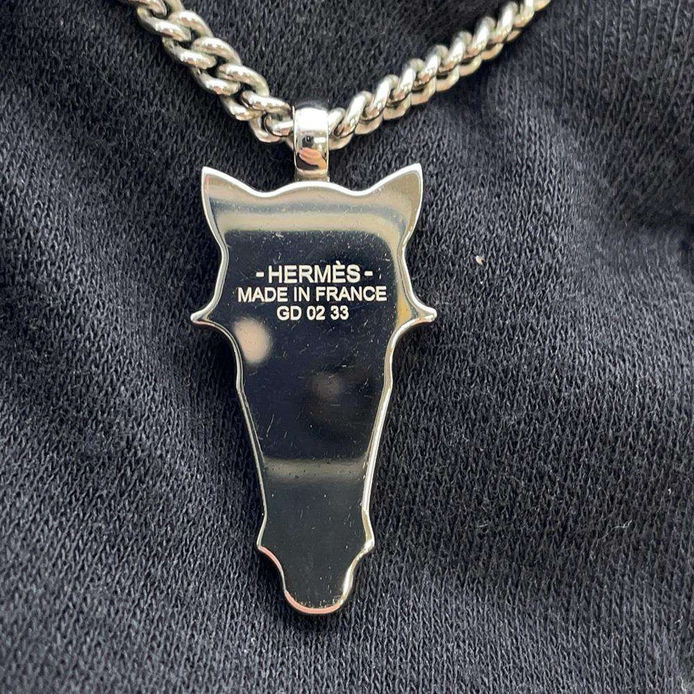 Hermes Necklace Destrier Hosehead Metal Buffalo Horn
