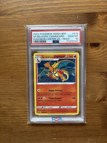 2022 POKEMON SWSH BLACK STAR PROMO #075 SPECIAL DELIVERY CHARIZARD-HOLO PSA 10